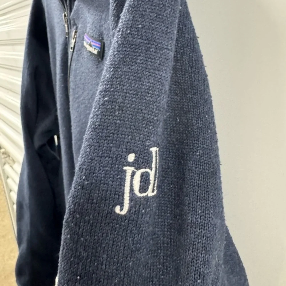 Patagonia Full Zip Up Sweatshirt Blue Company Embroidered Mens‎ XL Utility Work